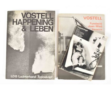 [Fluxus] Wolf Vostell, signed copy of Happening & Leben (1) Berlin, Hermann Luchterhand Verlag, 1970. Softcover, 30.5 x 21.5 