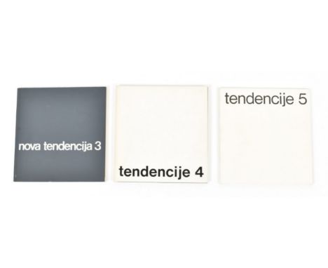 [s and 1970s] Nova Tendencija Nos 3, 4 and 5 Zagreb, Galerija suvremene umjetnosti, 1965/1970/1973.Three catalogues of the si