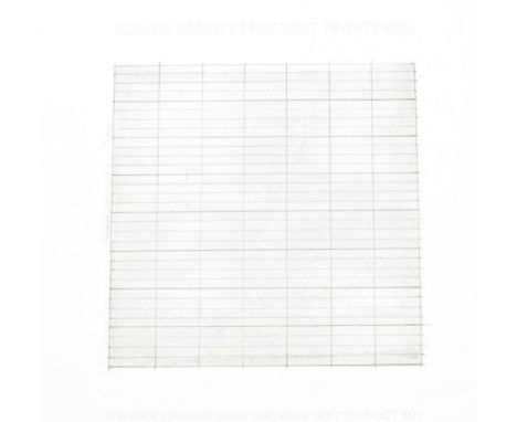 [Ephemera] Agnes Martin, Pace Gallery, 1977 A rare Pace Gallery-issued print released in conjunction with Agnes Martin's Rece