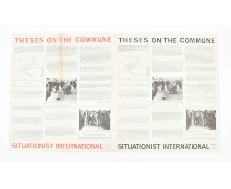 [Situationists] Theses on the Commune (1) New York, Create Situations/ Tony Verlaan, ca. 1970. Two posters, printed recto onl
