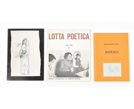 [Fluxus] Joseph Beuys, 3 signed books (1) Lotta Poetica 46, March 1975. Special issue on Joseph Beuys. Cover designed by Beuy