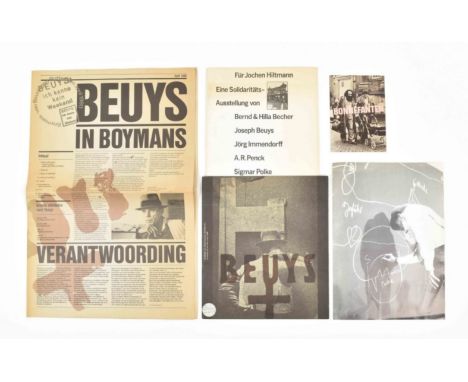 [s and 1970s] Joseph Beuys (1) Beuys. Eindhoven, Stedelijk van Abbemuseum, 1968. Fold-out catalogue with b/w performance pict