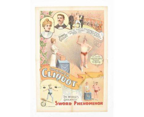 [Freakshow ] [Various: Electricity. Sword swallowing] Chevalier Cliquot 'Giving his scientific performances, before physician