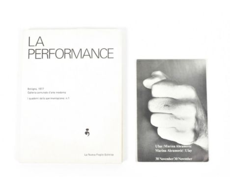 [s and 1970s] Performance art, Ulay/Abramovic (1) Ulay/Marina Abramovic, 30 November. Wiesbaden, Harlekin Art, 1979. Rare art