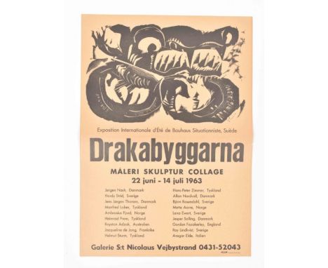 [Situationists] Drakabyggarna: Exposition Internationale d’Ete du Bauhaus Situationniste Original poster, 31.5 x 43 cm, folde