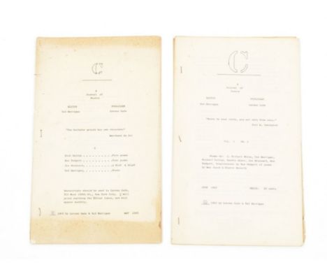 [Small Press and Concrete Poetry] C: A Journal of Poetry Numbers 1 and 2. New York, May and June 1963. Published by Lorenz Gu