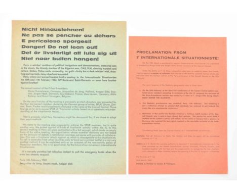 [Situationists] Nicht Hinauslehnen & Proclamation from l’Internationale Situationniste (1) Contains the pamphlet Nicht Hinaus