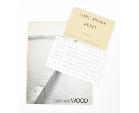 [s and 1970s] Carl André, catalogue and signed card (1) Carl Andre, Wood. Eindhoven, Van Abbemuseum, 1978. Essay by Rudi Fuch