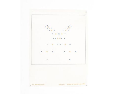 [Small Press and Concrete Poetry] Broadsides from Wild Hawthorne Press Three prints from the series of broadsides published b