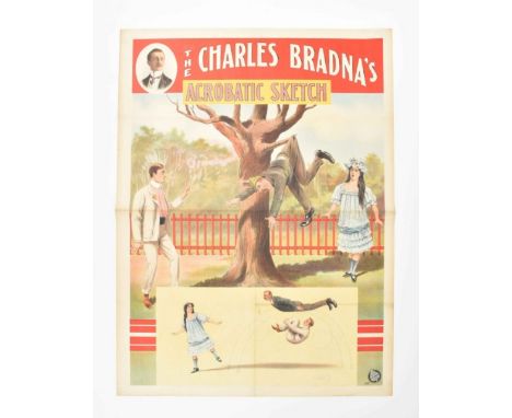 [Acrobatics] [Comedy] The Charles Bradna's. Acrobatic Sketch Friedländer, Hamburg, 1907. 96 x 71 cm. Lith. no. 4089. A few sm