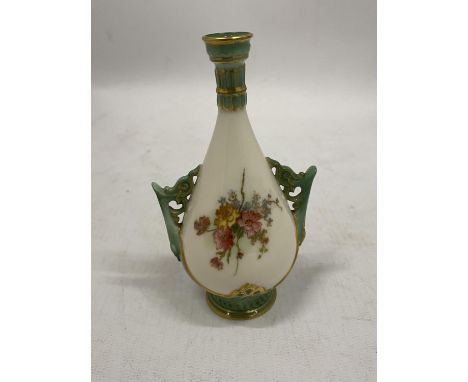 A ROYAL WORCESTER HAND PAINTED BUD VASE HEIGHT 11.5CM 