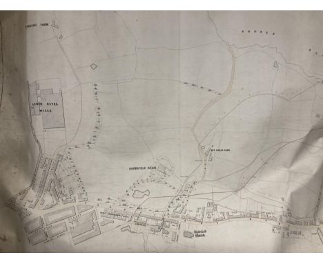 AN OLD ORDNANCE SURVEY MAP OF AREAS IN MACCLESFIELD TO INCLUDE MACCLESFIELD CANAL, HURDSFIELD HOUSE, SHORES CLOUGH FARM COPIE