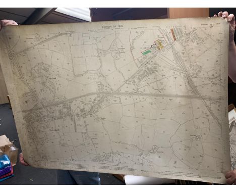 AN ANTIQUARAIN ORDNANCE SURVEY 1921 MAP OF HORWICH END, A 1910 EDITION OF STRETFORD DIVISON, HEATON NORRIS U.D., CHESHIRE AND