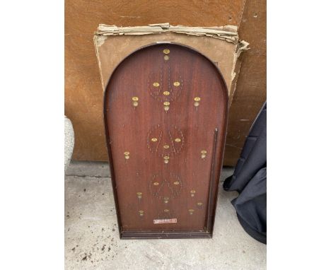 A VINTAGE CORINTHIAN WOODEN BAGATELLE BOARD 