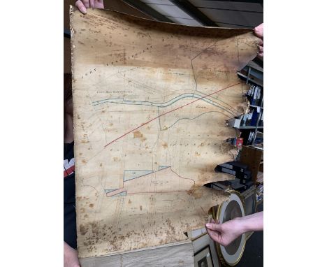 AN ANTIQUARIAN MAP OF LORD COURTOWNS LAND TO INCLUDE LOWER HEYES FACTORY AND PREMISES (PART MAP) A/F. A PLAN AND SECITION OF 