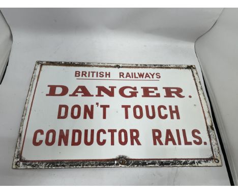 A BRITISH RAILWAYS ENAMEL SIGN 32 X 51CM 