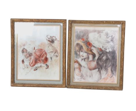 Two prints after Pierre-Auguste Renoir. Including 'Children Playing Ball', 1900 and 'Pinning The Hat', 1893, framed and glaze