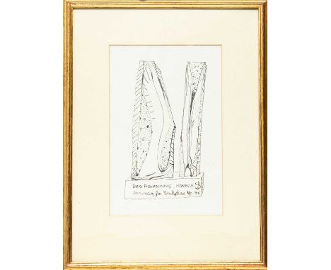 Sven BERLIN (1911-1999) Bird Ascending: Marble - Drawing for Sculpture, 1986  Ink on paper, monogrammed, inscribed and dated 