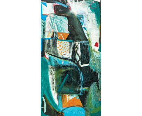 Matthew LANYON (1951-2016) Greenstone   Oil on canvas, signed, inscribed and dated '12 to verso, 180 x 94cm, 196 x 110cm fram