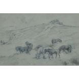 SEABY, ALLEN WILLIAM (1867-1953) British, The Ponies of Hey Tor, pencil, framed and glazed.
