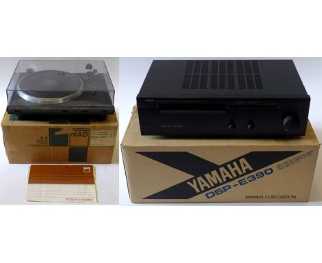 Yamaha DSP-E390 Natural Sound Processor/Amplifier and a NAD 5020A Turntable Both still boxed with manuals. sold electrically 