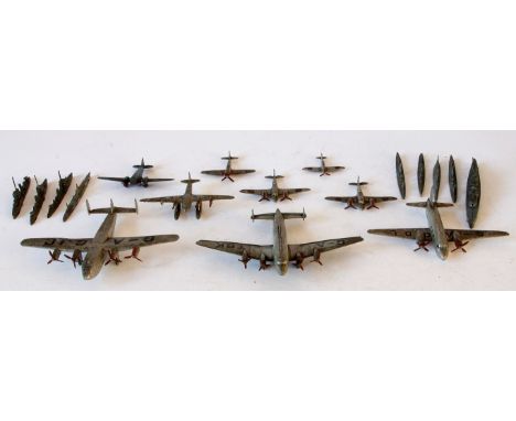 Twenty unboxed diecast toys
Comprising nine airplanes including York, giant high speed mono plane, seaplane etc by Dinky and 