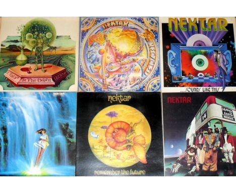 6 LPs by Nektar
'A Tab In The Ocean', 'Remember The Future', 'Down To Earth', 'Recycled', 'Sounds Like This' and 'Magic Is A 
