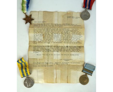 A Queen Elizabeth II Korean war medal 
Awarded to 94449547 Private R. Welsh of the Kings Shropshire Light Infantry, comes com