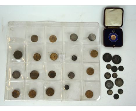 A collection of silver and cupro nickel coinage
Comprising George II shilling dated 1751, cased silver and enamel Brunner Mon