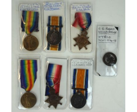 A WWI trio medal group
Awarded to Private 5752 J. Street of the Rifle Brigade, a Royal Navy trio awarded K. 15458 Stoker firs