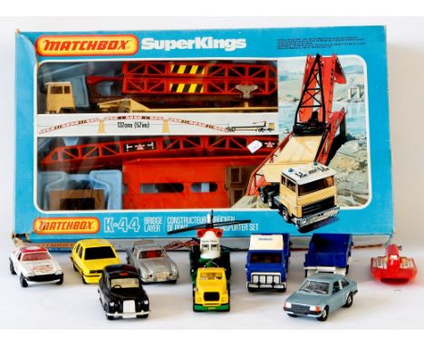 A Matchbox Superkings K-44 bridge layer set
Together with a collection of modern diecast vehicles comprising Dinky toys refus