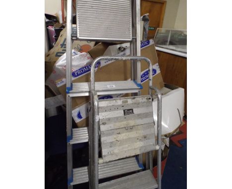 Two Aluminum Step Ladders.  