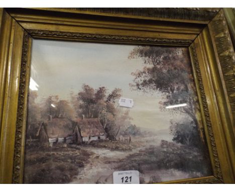 A Gilt Framed Print of Cottage.