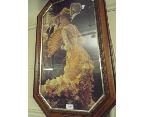 A Framed Print of A Victorian Lady The Ball by J Tissot.