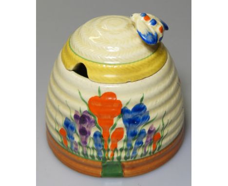 CLARICE CLIFF IRIS HONEY POT WILKINSON LTD 4'H 