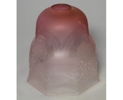 ETCHED GLASS LAMP SHADE  