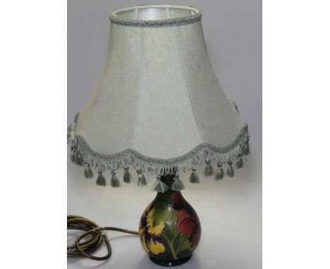 MOORCROFT HIBISCUS TABLE LAMP 8.5' 