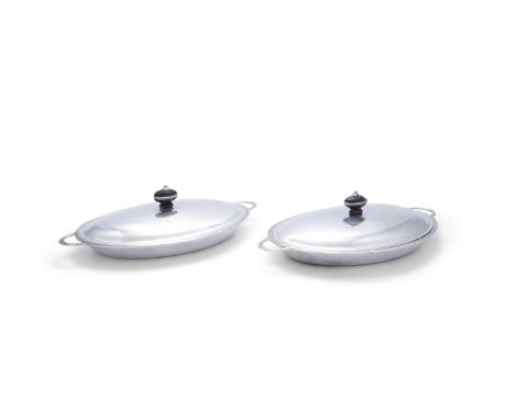 A PAIR OF GEORGE III OVAL ENTREE DISHES AND COVERS, London c.1798, maker's mark of John Schofield, of shallow form, the dishe
