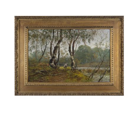 C. R. J. (19TH CENTURY)Gathering Fire WoodOil on canvas, 50 x 75cmSigned indistinctly and dated 1886