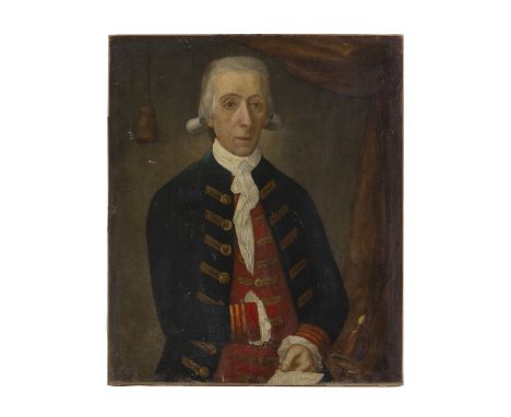 18TH CENTURY SCHOOL Portrait of a gentleman holding a letterOil on canvas, 80 x 67.5cm Unframed 