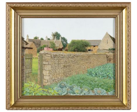 PETER HODSONThe Gate into the Garden, Manor Farm, Yarwell, Northamptonshire Oil on canvas, 25.5 x 30.5 cmExhibited: Royal Aca