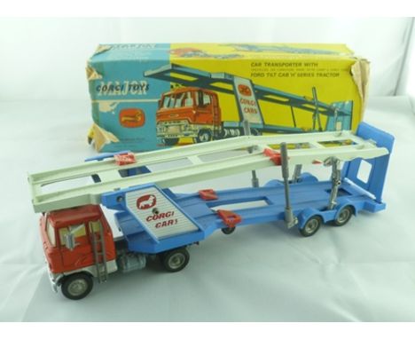 CORGI TOYS MAJOR CAR TRANSPORTER NO.1138 with Ford tilt cab H series Tractor, in original vendor's box 