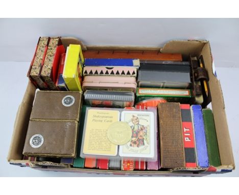 A QUANTITY OF PLAYING CARDS AND CARD GAMES including many double sets 