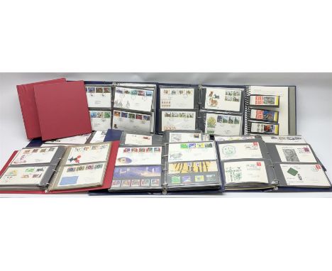 Mostly Great British first day covers, some with special postmarks, from the 1960s to the early 2000s and a small number of Q