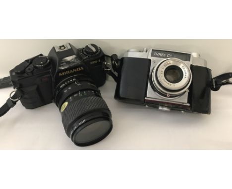 A Miranda MS-3 camera, together with a vintage Three C's camera  