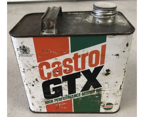 A vintage 2.5 litre Castrol GTX oil can.  