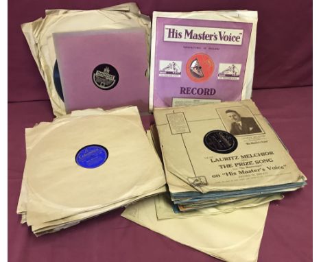 A large collection of 78" records.  To include "His Master's Voice", Columbia and Parlophone Odeon series. 