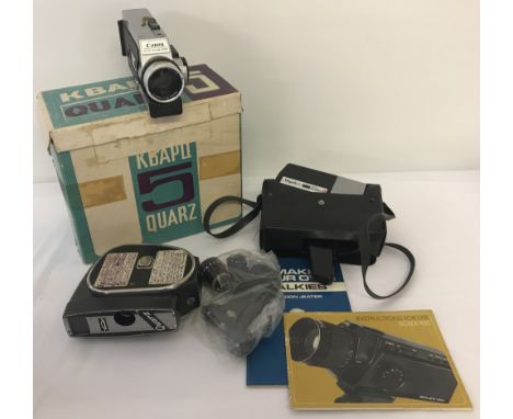A collection of 4 vintage cine cameras to include a Quartz 5 clockwork camera.  