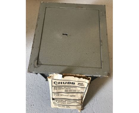 A vintage Chubb size 5 wall safe.  Complete with fixing instructions, fixing bolts and key. 