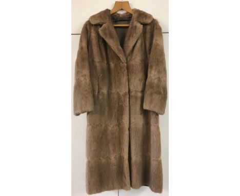 A vintage ladies 3/4 length bespoke made pale fur coat, fully lined.  Chest measures approx. 58cm/23" across.
